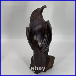 Vintage Carved Wood Falcon Sculpture 1960's 12 Tall