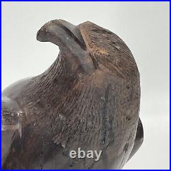 Vintage Carved Wood Falcon Sculpture 1960's 12 Tall