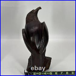 Vintage Carved Wood Falcon Sculpture 1960's 12 Tall