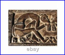 Vintage Carved Wood Figural Wall Hanging Plaque