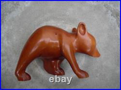 Vintage Carved Wood Figure Native American Cherokee Wood Art Bear Sculpture