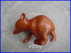 Vintage Carved Wood Figure Native American Cherokee Wood Art Bear Sculpture