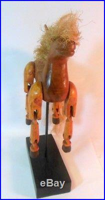 Vintage Carved Wood Horse Sculpture Articulated Joint Legs Toy Folk Art