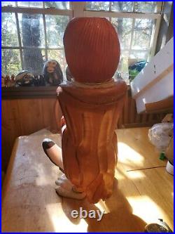 Vintage Carved Wood Life-size Circus Clown