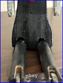 Vintage Carved Wood Marionette Jointed Black African American Figure 11.5