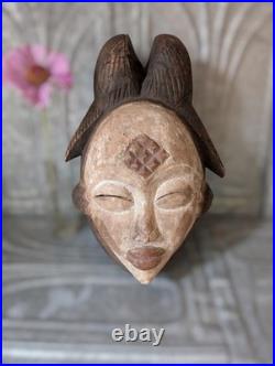 Vintage Carved Wood Mask, African Punu, Gabon