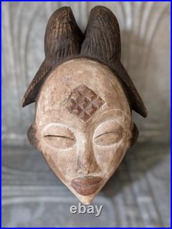 Vintage Carved Wood Mask, African Punu, Gabon