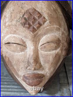 Vintage Carved Wood Mask, African Punu, Gabon