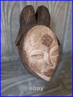 Vintage Carved Wood Mask, African Punu, Gabon