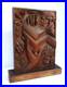 Vintage Carved Wood Panel Hands & Box of Insects Dragonfly Moth Teak Sculpture