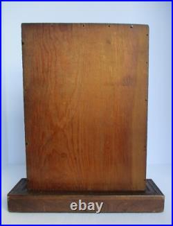Vintage Carved Wood Panel Hands & Box of Insects Dragonfly Moth Teak Sculpture