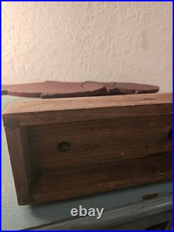 Vintage Carved Wood School Of Fish Sculpture, Elevated On WoodBlock-Very Good