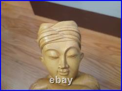 Vintage Carved Wood Sculpture Balinese Indonesian Woman Semi Nude 11
