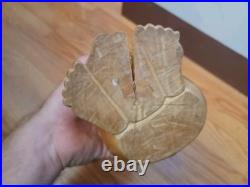 Vintage Carved Wood Sculpture Balinese Indonesian Woman Semi Nude 11