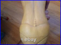 Vintage Carved Wood Sculpture Balinese Indonesian Woman Semi Nude 11