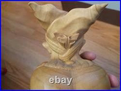 Vintage Carved Wood Sculpture Balinese Indonesian Woman Semi Nude 11