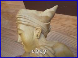 Vintage Carved Wood Sculpture Balinese Indonesian Woman Semi Nude 11