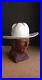 Vintage Carved Wood Sculpture Cowboy with a White Hat