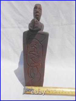 Vintage Carved Wood Sculpture Herve Verhnes Kneeling Prayer UNIQUE