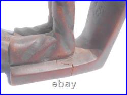 Vintage Carved Wood Sculpture Herve Verhnes Kneeling Prayer UNIQUE