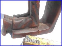 Vintage Carved Wood Sculpture Herve Verhnes Kneeling Prayer UNIQUE