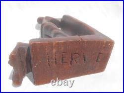 Vintage Carved Wood Sculpture Herve Verhnes Kneeling Prayer UNIQUE