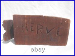 Vintage Carved Wood Sculpture Herve Verhnes Kneeling Prayer UNIQUE