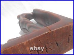 Vintage Carved Wood Sculpture Herve Verhnes Kneeling Prayer UNIQUE