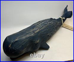 Vintage Carved Wood Sperm Whale Sculpture Figurine Carving 16Folk Art