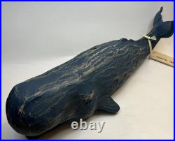 Vintage Carved Wood Sperm Whale Sculpture Figurine Carving 16Folk Art