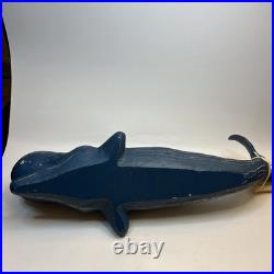 Vintage Carved Wood Sperm Whale Sculpture Figurine Carving 16Folk Art