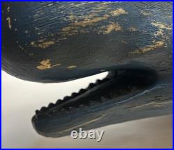Vintage Carved Wood Sperm Whale Sculpture Figurine Carving 16Folk Art