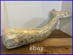Vintage Carved Wood Sperm Whale Sculpture Figurine Carving 17 Folk Art