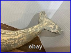 Vintage Carved Wood Sperm Whale Sculpture Figurine Carving 17 Folk Art