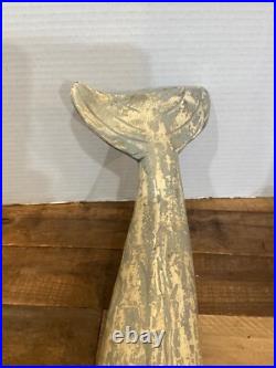 Vintage Carved Wood Sperm Whale Sculpture Figurine Carving 17 Folk Art