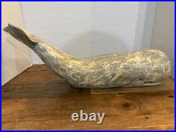 Vintage Carved Wood Sperm Whale Sculpture Figurine Carving 17 Folk Art