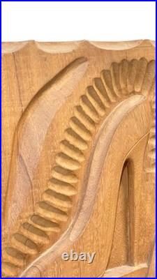 Vintage Carved Wood Wall Plaque Sculpture High Heel Shoes Signed Dated 1989