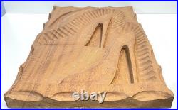 Vintage Carved Wood Wall Plaque Sculpture High Heel Shoes Signed Dated 1989