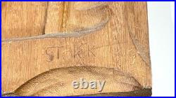 Vintage Carved Wood Wall Plaque Sculpture High Heel Shoes Signed Dated 1989