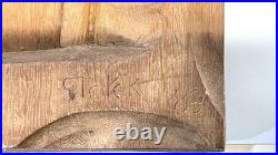 Vintage Carved Wood Wall Plaque Sculpture High Heel Shoes Signed Dated 1989