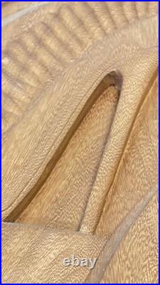 Vintage Carved Wood Wall Plaque Sculpture High Heel Shoes Signed Dated 1989