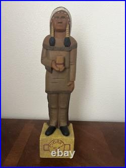 Vintage Carved Wooden Cigar-store Indian Folk-art Figure, 18.5 Cigar 5¢ Wooden
