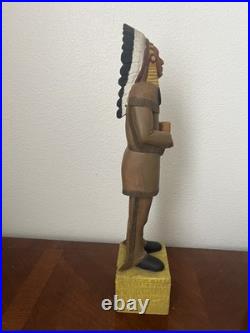 Vintage Carved Wooden Cigar-store Indian Folk-art Figure, 18.5 Cigar 5¢ Wooden