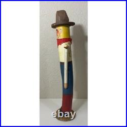 Vintage Carved Wooden Cowboy Figure Folk Art Boots Hat Bandana Americana Western