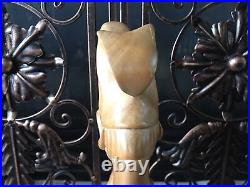 Vintage Carved Wooden Sculpture Large Mid Century Modern Statue Smooth Wood Rare