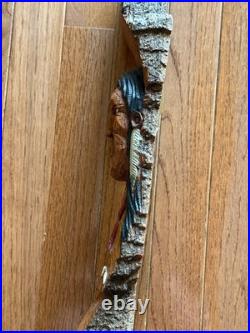 Vintage Carving Sculpture Native American Hand Carved Wood Spirit Signed