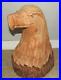 Vintage Chainsaw Artist Carved Eagle Head Sculpture Solid Wood Log withLIVE Edge