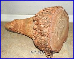 Vintage Chainsaw Artist Carved Eagle Head Sculpture Solid Wood Log withLIVE Edge