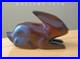 Vintage Charm! Handcarved MID Century Modern Wood Rabbit Sculpture! 1960's Bunny