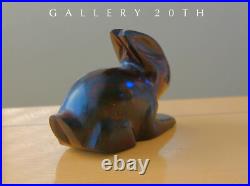 Vintage Charm! Handcarved MID Century Modern Wood Rabbit Sculpture! 1960's Bunny